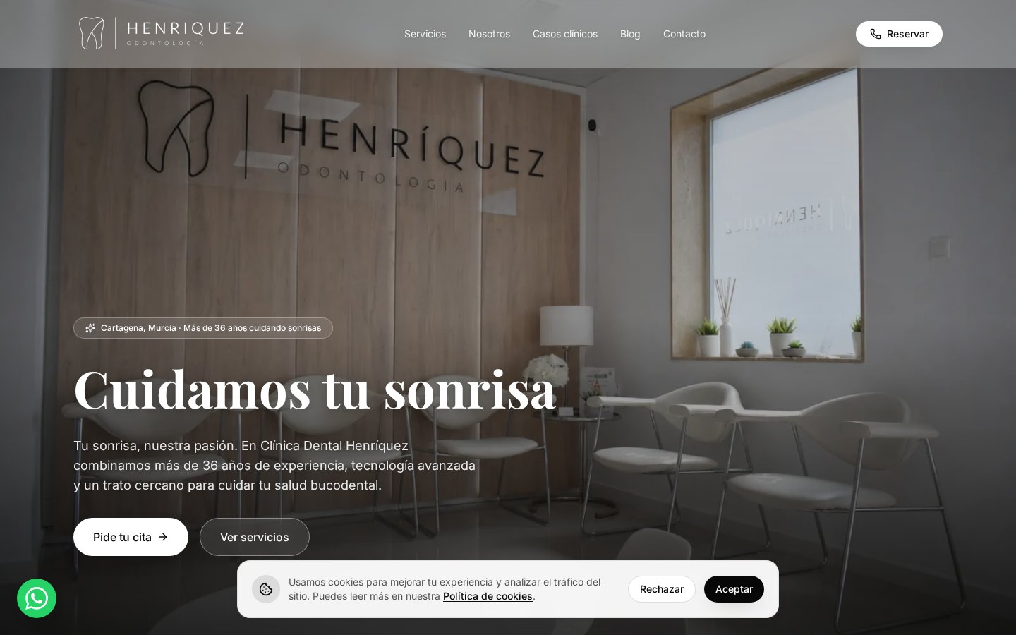 Diseño web para Henríquez Odontología · proyecto de Samuel Moya