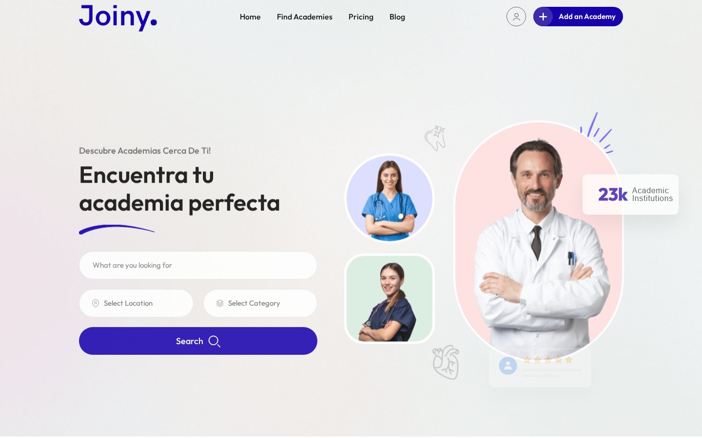 Diseño web para Joiny · proyecto de Samuel Moya